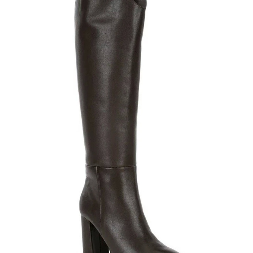 Steve Madden Bixby Leather Western
Inspired Block Heel Tall Boots (Black)